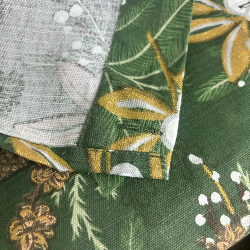 Ralph Lauren Xmas look fabric shower curtain_moody green pine botanical print